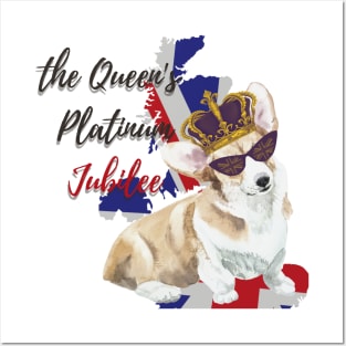 THE QUEEN'S PLATINUM JUBILEE CORGI Posters and Art